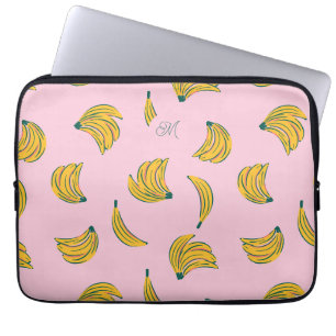 Monogram Pink Banana Muster Laptopschutzhülle