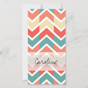 Monogram Pink Blue Geo Abstraktes Zickzack Muster