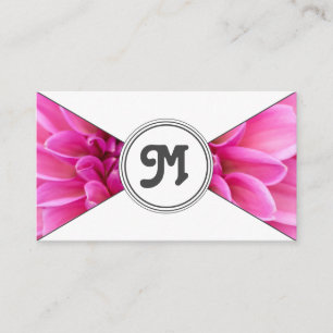 Monogram, pink Blume Florist, elegant Dreiecke Visitenkarte