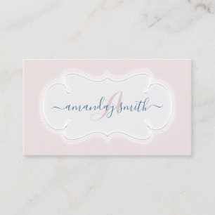 Monogram Pink Blush Blogger Influenza Baby Visitenkarte