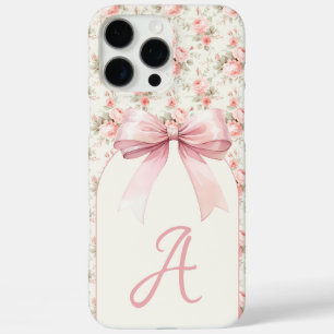 Monogram Pink Bow Coquette iPhone 16 Pro Max Hülle