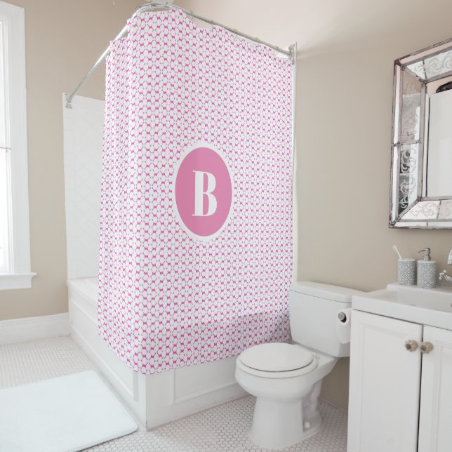 Monogram Pink Circles Baby Kinderzimmer Duschvorha Duschvorhang (Beispiel)