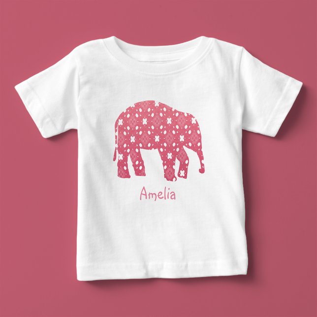 Monogram Pink Elephant Baby T-shirt (Super sweet baby elephant tee 💕🐘)