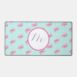 Monogram Pink Flamingo Niedlich Schreibtischunterlage