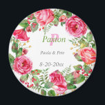 Monogram Pink Floral Wedding Magnet<br><div class="desc">Monogramm rosa Blumenmagnet. Wunderschön für Hochzeiten,  Brautpartys und Gastgeschenke ,  inklusive und Willkommenspakete. Ihre Verwendung geht jedoch über Hochzeiten hinaus. Sie sind schön für Gastgeschenke für Anniversaries und Open House Party,  oder eine neue Zuhause.</div>