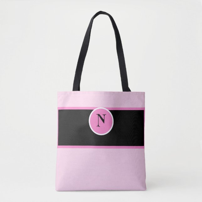 Monogram Pink Girl Hübsch Custom Tasche (Vorderseite)