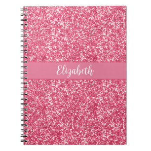 Monogram Pink Glitzer Gray Trendy Glam Bling Notizblock
