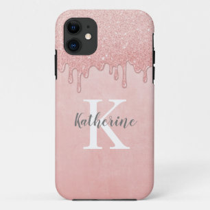 Monogram Pink Glitzer Tropfens Glam Case-Mate iPhone Hülle