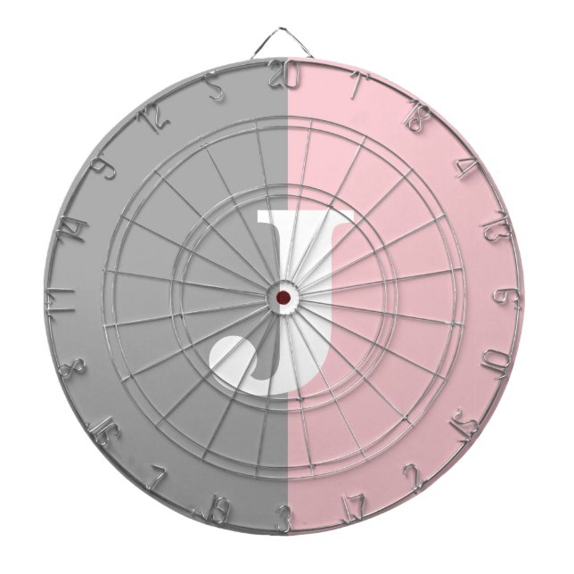 Monogram Pink Grey White Girl House Party Dartscheibe (vorne)