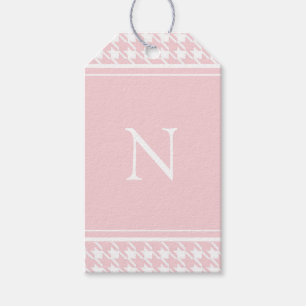 Monogram Pink Hahnentrittmuster Karo Geschenkanhänger