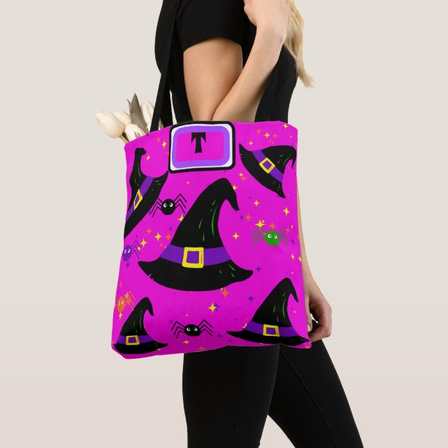 Monogram Pink Hexen Halloween Hats Tasche (Von Nahem)