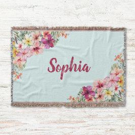 Monogram Pink Hibiskus Blume Tropenflora Decke