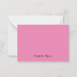 Monogram Pink Moderne Minimalistische Feminine Mitteilungskarte