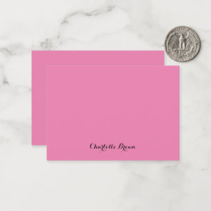 Monogram Pink Moderne Minimalistische Feminine Mitteilungskarte