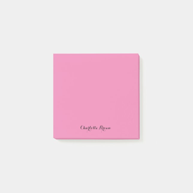 Monogram Pink Moderne Minimalistische Feminine Post-it Klebezettel (Vorderseite)