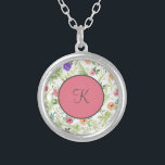 Monogram Pink Peach Green Lila Grau Blüte Versilberte Kette<br><div class="desc">Monogramm diese Blumenhalskette mit Ihrem ersten. Diese Halskette oder der Schließfach ist ein großartiges Brautjunggeschenk,  ein Muttertagsgeschenk oder ein großartiges Geburtstagsgeschenk für jede der Frauen in Ihrem Leben.</div>