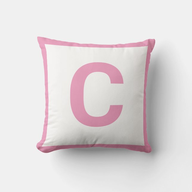 MONOGRAM PINK PINK DOPPELTE Kissen Kissen Kissen (Vorderseite)