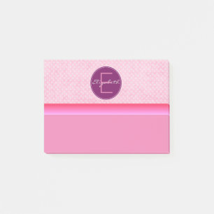 Monogram Pink Polka Dots Post-it Klebezettel