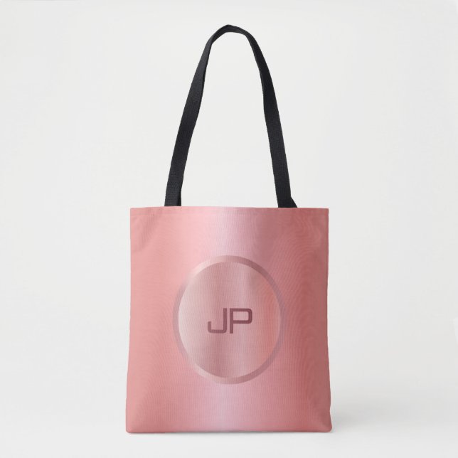 Monogram Pink Rose Gold Moderne Vorlage Trendy Tasche (Vorderseite)