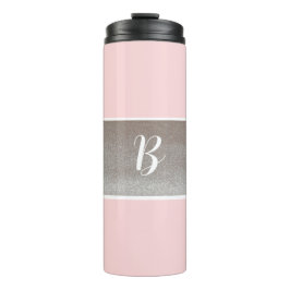 Monogram Pink Sparkle Therbler Thermosbecher