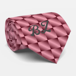 Monogram Pink Squares Neck Tie Krawatte