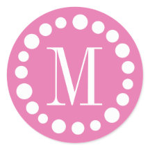 Monogram Pink Stickers