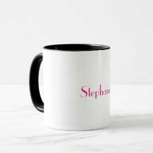 Monogram Pink White Individuelle Name Gastgeschenk Tasse
