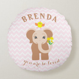 Monogram Pink Zickzack Baby Elephant Kissen