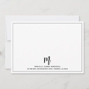 Monogram Pinselskript Anfangsnamensgrenze Mitteilungskarte