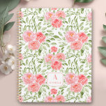 Monogram-Planer für das Watercolor Peony Pattern Planer<br><div class="desc">Planer für Frauen mit einem Wasserfarbenpeony Blumenmuster. Ein trendiges,  stilvolles,  elegantes und feminines Design,  das Ihren Tag angenehm hell macht. Personalisieren Sie den Text einfach. Besuchen Sie den Laden für passende Artikel. Kate Eden Art</div>