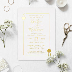 Monogram Playing Card 50 th Wedding Anniversary Folieneinladung