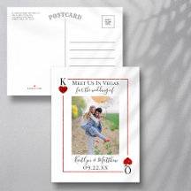 Monogram Playing Card Hochzeitskarte Save the Date
