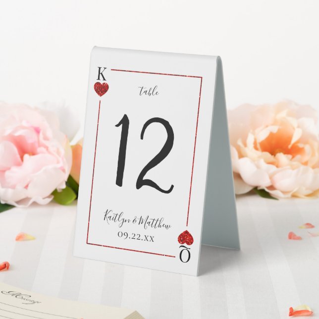 Monogram Playing Card Hochzeitskollektion Tischaufsteller (In Situ (Hochzeit))