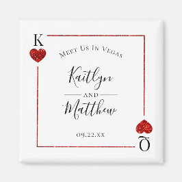 Monogram Playing Card Wedding Save the Date Magnet