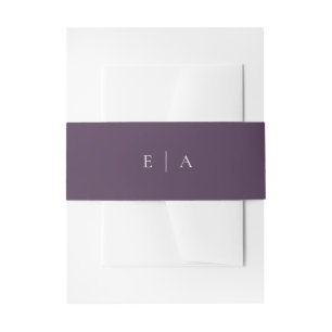 Monogram Plum Lila Boho Wedding Modern Einladungsbanderole