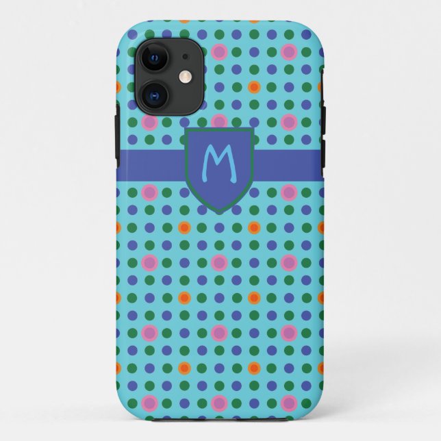 Monogram Polka Dots Custom iPhone 5/5s Case (Rückseite)