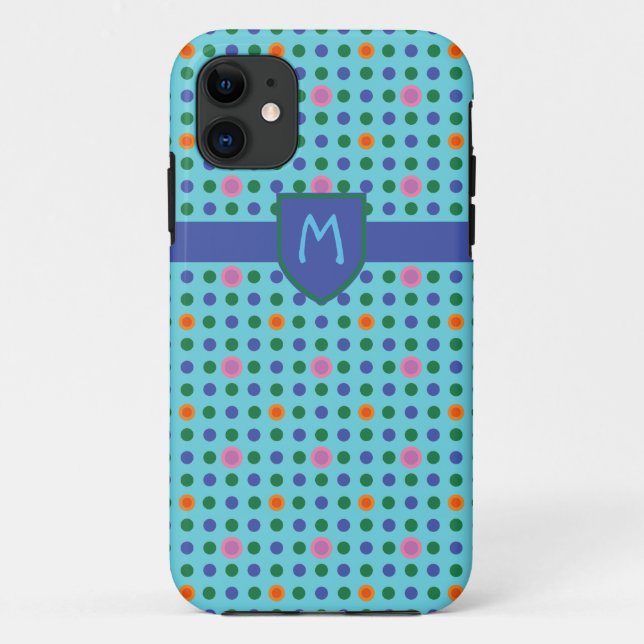 Monogram Polka Dots Custom iPhone 5 Xtreme Case (Rückseite)