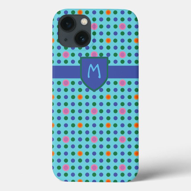 Monogram Polka Dots Custom iPhone 6 Xtreme Case (Rückseite)