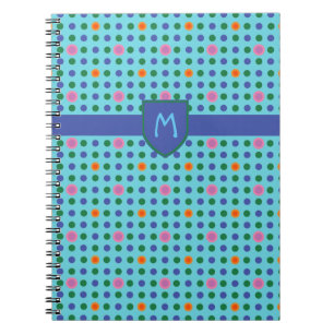 Monogram Polka Dots Custom Notebook oder Jotter Notizblock