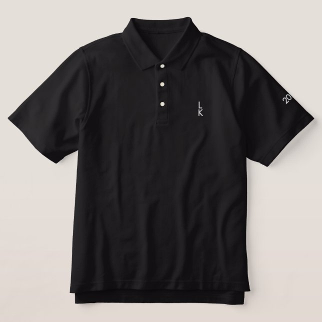 Monogram-Polo-Shirt, bestickt (Design Vorderseite)