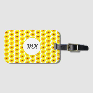 Monogram Poppel Blumengelb Abstraktes Geschenk Gepäckanhänger