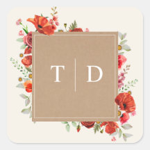 Monogram Poppy Wildblume Cardstock WedelSquar