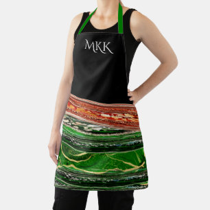 Monogram Posh Red and Green Glam Schürze