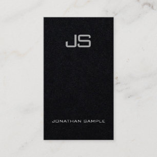 Monogram Premium Black Modern Template Vertikal Visitenkarte