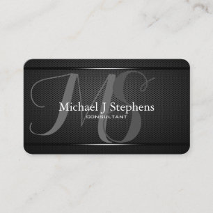 Monogram Professional Black Metal Texturiert Visitenkarte