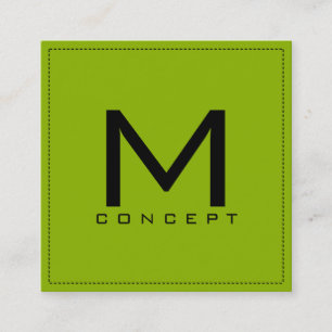 Monogram Professional Elegant Modern Apfelgrün Quadratische Visitenkarte