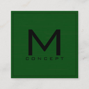 Monogram Professional Elegant Modern Grün Quadratische Visitenkarte