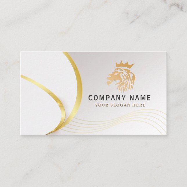 Monogram Professional Gold Lion Logo Visitenkarte (Vorderseite)