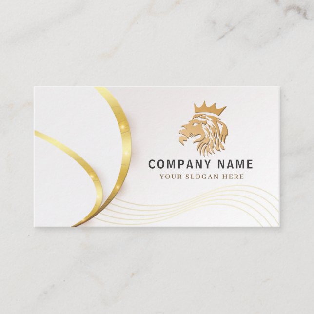 Monogram Professional Goldener Löwen-Logo Visitenkarte (Vorderseite)