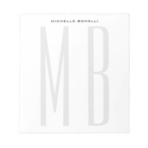 Monogram Professional Schlicht Minimalistisch Notizblock
